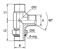 Adjustable Male Stud Barrel Tee with O-ring and Washer Thread BSP Parallel