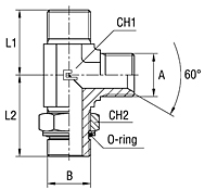 Adjustable Male Stud Barrel Tee with O-ring and Washer Thread Metric Parallel