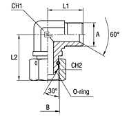 90° Adapter with Swivel Nut Thread BSP Parallel