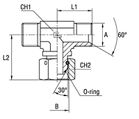 Branch Tee Adapter with Swivel Nut Thread BSP Parallel