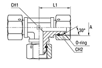 Equal Tee Adapter with Swivel Nut Thread BSP Parallel