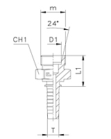 Straight Male - Cone 24° Metric Parallel Thread