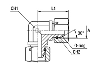 90° Elbow Adapter with Double Swivel Nut Thread BSP Parallel