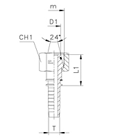 Straight Slip-On Nut - 24° Cone with O-Ring Metric Parallel Thread