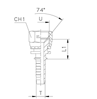 Straight Crimped-Back Nut - JIC 74° Cone UNF/UN-2B Thread