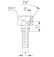 Straight Thurst-Wire/Slip-On Nut - JIC 74° Cone UNF/UN-2B Thread Y