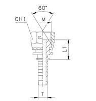 Straight Crimped-Back Nut - 60° Cone Parallel Metric Thread