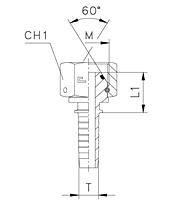 Straight Thurst-Wire/Slip-On Nut - 60° Cone with O-Ring Parallel Metric Thread X