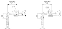 90° Elbow Thurst-Wire/Slip-On Nut - 60° Cone with O-Ring Parallel Metric Thread