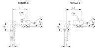 90° Elbow Thurst-Wire/Slip-On Nut - 60° Cone Parallel Metric Thread