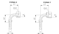 90° Elbow ORFS Crimped-Back/Slip-On Nut UNF/UNS/UN-2B Thread