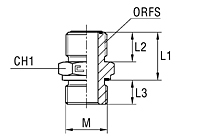 Male Stud Coupling with Elastomer Seal Thread Metric Parallel