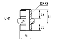 Male Stud Coupling with O-Ring and Washer Thread Metric Parallel