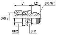 Adapter SAE J1453 with Swivel Nut / SAE J514 - O-ring Body