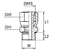 Male Stud Coupling with Crimped Nut O-Ring and Washer Thread Metric Parallel