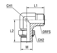 Adjustable Male Stud Elbow with O-Ring and Washer Thread Metric Parallel