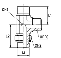 Adjustable Male Stud Barrel Tee with O-Ring and Washer Thread Metric Parallel