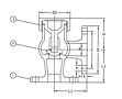 Series F7416 Bronze Angle Lift Check Valve - JIS 5K