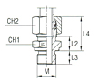 Male Stud Coupling Thread Metric Parallel - Equipped B4 Ring