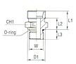 Male Stud Coupling with O-Ring Thread UNF/UN-2A - Body Only