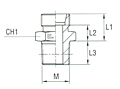 Male Stud Coupling Thread Metric Taper - Body Only