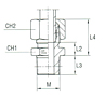 Male Stud Coupling Thread Metric Taper - Equipped B3 Ring