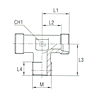 Male Stud Branch Tee Thread Metric Taper - Body Only