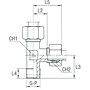 Male Stud Barrel Tee Thread BSP Taper - Equipped B3 Ring