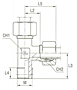 Male Stud Barrel Tee Thread Metric Taper - Equipped B3 Ring