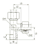 Male Stud Barrel Tee Thread Metric Taper - Equipped B4 Ring