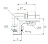 Adjustable DIN Male Stud Elbow with O-Ring and Washer Thread BSP Parallel - Equipped B3 Ring