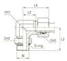 Adjustable DIN Male Stud Elbow with O-Ring and Washer Thread Metric Parallel - Equipped B4 Ring