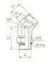 Adjustable DIN Male 45° Stud Elbow with O-Ring and Washer Thread BSP Parallel - Body Only