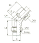 Adjustable DIN Male 45° Stud Elbow with O-Ring and Washer Thread BSP Parallel - Equipped B3 Ring