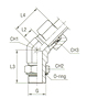 Adjustable DIN Male 45° Stud Elbow with O-Ring and Washer Thread BSP Parallel - Equipped B4 Ring