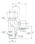 Adjustable DIN Male Stud Barrel Tee with O-Ring Thread UNF/UN-2A - Equipped B3 Ring