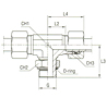 Adjustable DIN Male Stud Branch Tee with O-Ring and Washer Thread BSP Parallel - Equipped B4 Ring