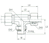 Adjustable DIN Male Stud Branch Tee with O-Ring and Washer Thread Metric Parallel - Equipped B3 Ring