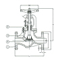 PN 16 Cast Steel Globe Valve, Regular