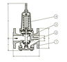 Bronze Reducing Valve, for Air, Gas or Water