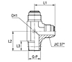 Male Stud Barrel Tee Thread BSP Taper - O-ring Body