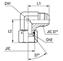 Adjustabel Elbow with Swivel Nut Thread UNF/UN-2B - Standard Body