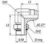 Adjustable Male Stud Elbow with O-ring and Washer Thread BSP Parallel - Standard Body