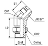 45° Adjustable Male Stud Elbow with O-ring and Washer Thread BSP Parallel - Standard Body