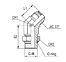 45° Adjustable Male Stud Elbow with O-ring Thread UNF/UN-2A - O-ring Body