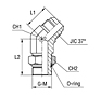 45° Adjustable Male Stud Elbow with O-ring Thread UNF/UN-2A - Standard Body