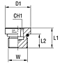 Closure Plug with Exagon Socket Head with O-ring Thread UNF/UN-2A