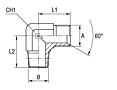 Male Stud 90° Adapter Thread BSP Parallel / NPT