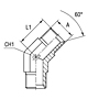 Male 45° Union Elbow Adapter Thread BSP Parallel