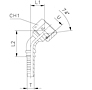 45° Elbow Thurst-Wire Nut - JIC 74° Cone UNF/UN-2B Thread X